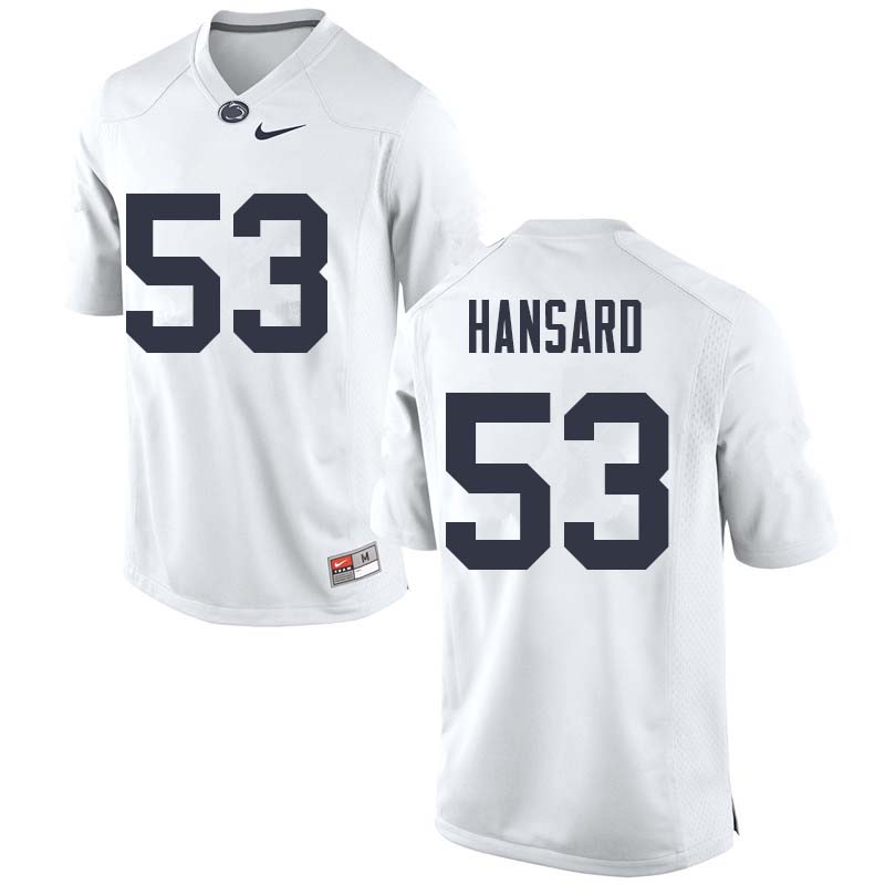 NCAA Nike Men's Penn State Nittany Lions Fred Hansard #53 College Football Authentic White Stitched Jersey EPC7798SR